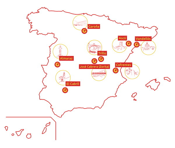 mapa zonas adac centrales nucleares